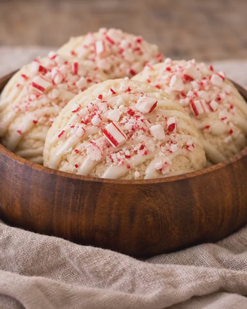 White Chocolate Peppermint Cookies, Christmas Tea Cakes, Festive Dessert, Holiday Treat Gift