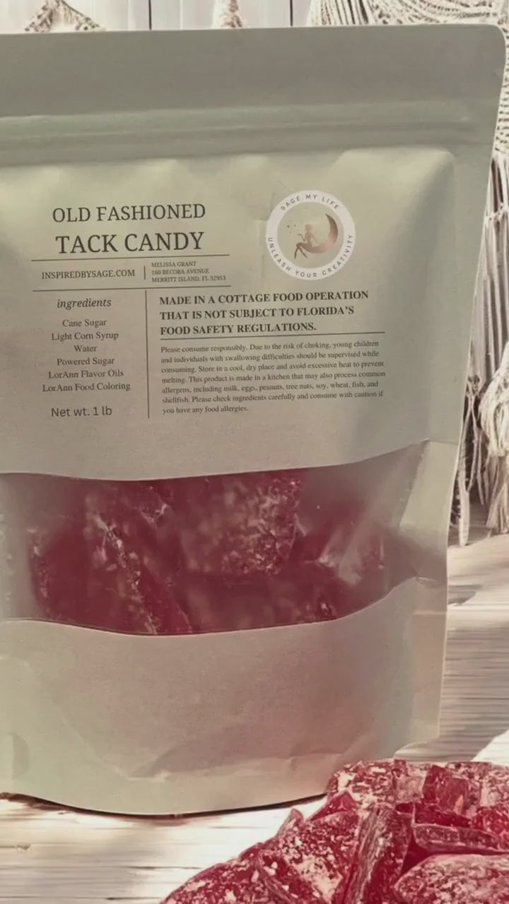 Peppermint Old Fashioned Red Hard Tack Candy, Nostalgic Homemade Treat, Broken Glass Candy