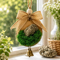 Pyrite Crystal Christmas Ornament, Fools Gold Wood Cottagecore Decor - Winterberry Hearth