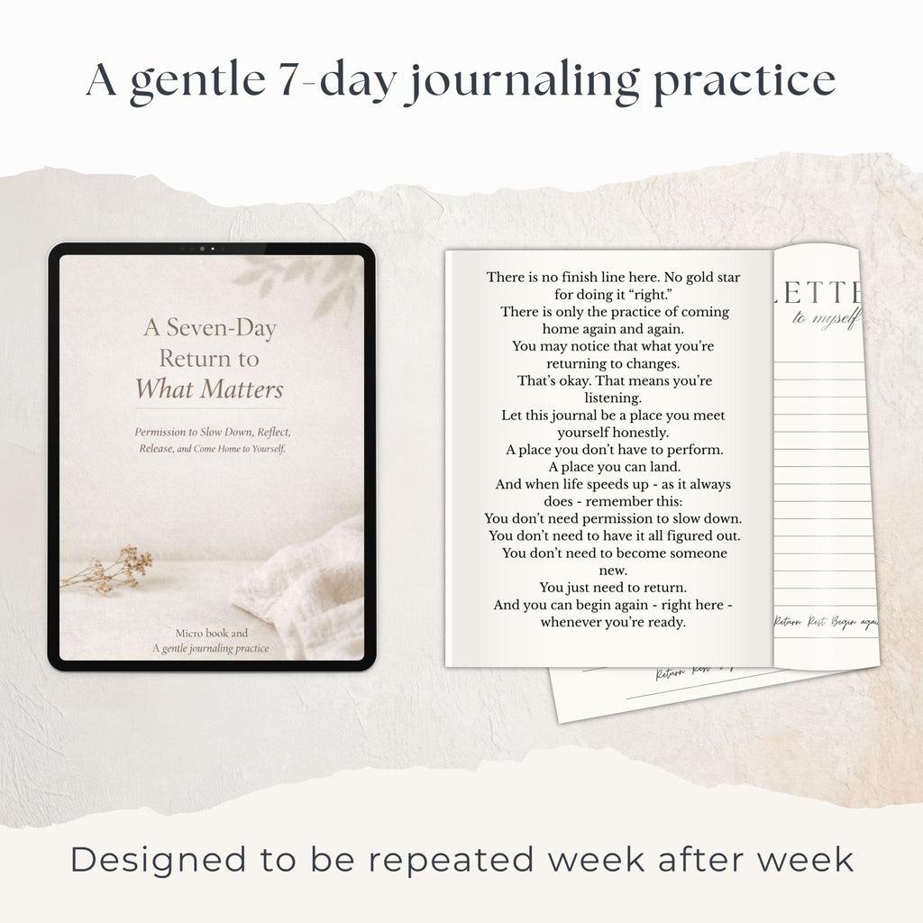 R A 7-Day Return to What Matters Guided Reset Journal & Micro eBook - Winterberry Hearth
