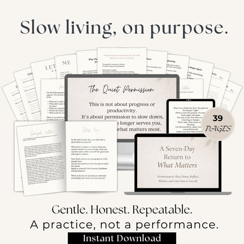 R A 7-Day Return to What Matters Guided Reset Journal & Micro eBook - Winterberry Hearth