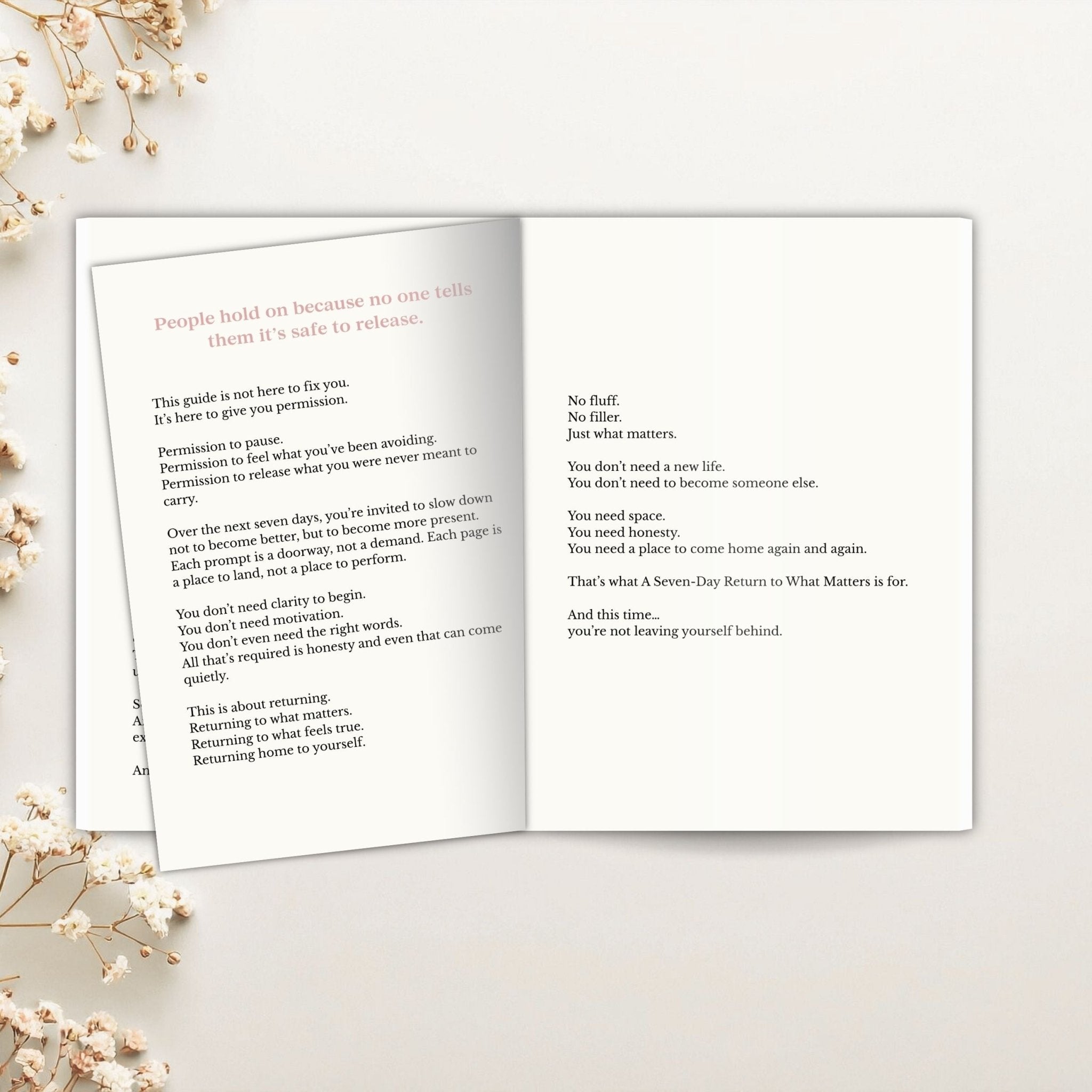 R A 7-Day Return to What Matters Guided Reset Journal & Micro eBook - Winterberry Hearth