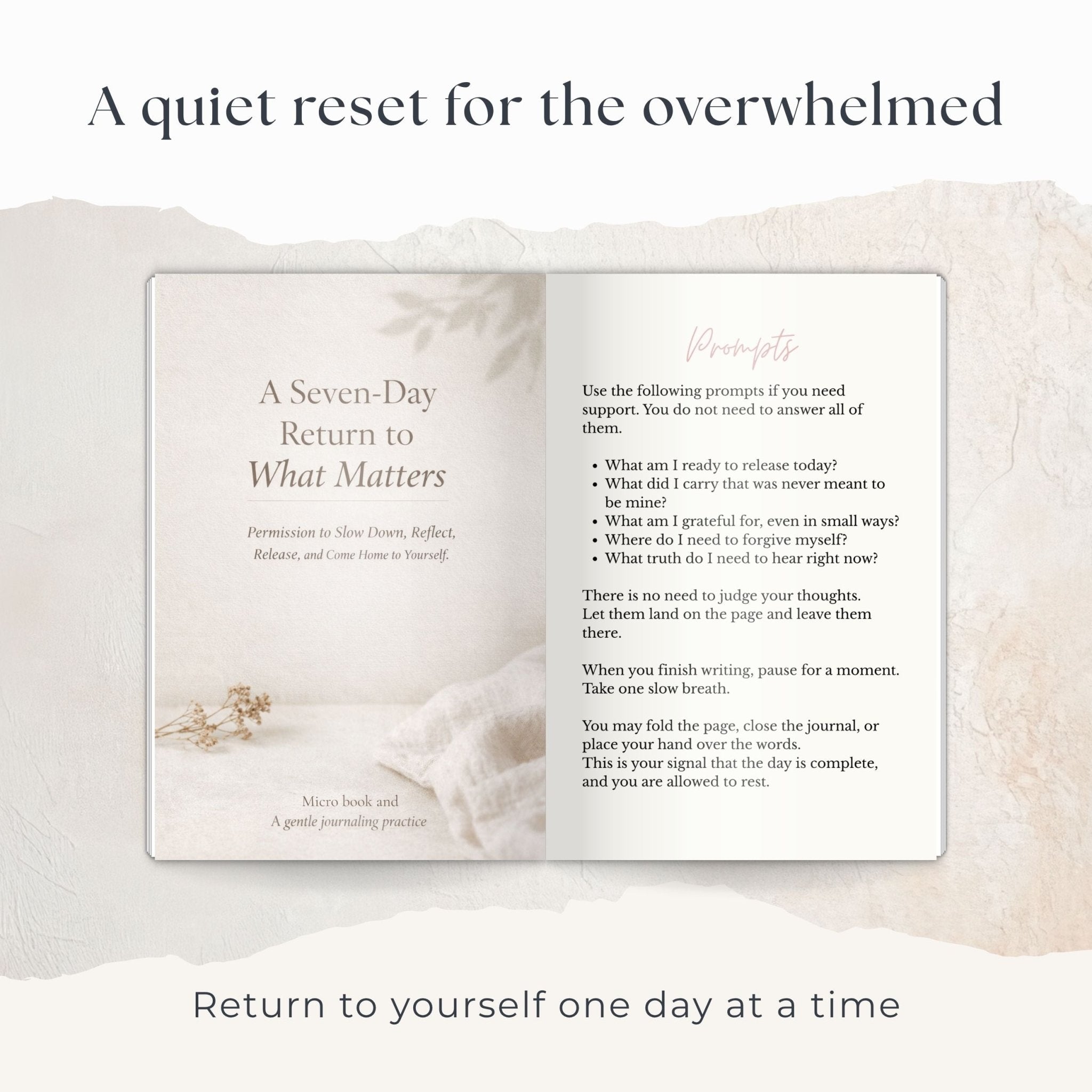 R A 7-Day Return to What Matters Guided Reset Journal & Micro eBook - Winterberry Hearth