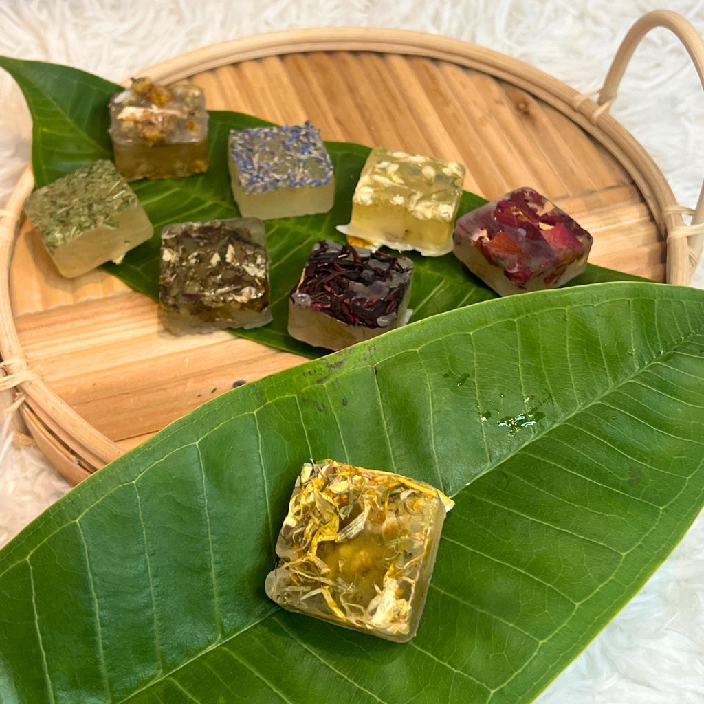 Reserved for Aryana: Hibiscus Herbal Tea Bombs, Floral Tea Sugar Candy Cubes Beverage Sweetener - Winterberry Hearth