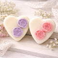 Rose Heart Soy Wax Melt Candle Disc, Floral Wickless Candle Home Fragrance, Cottagecore Favor - Winterberry Hearth