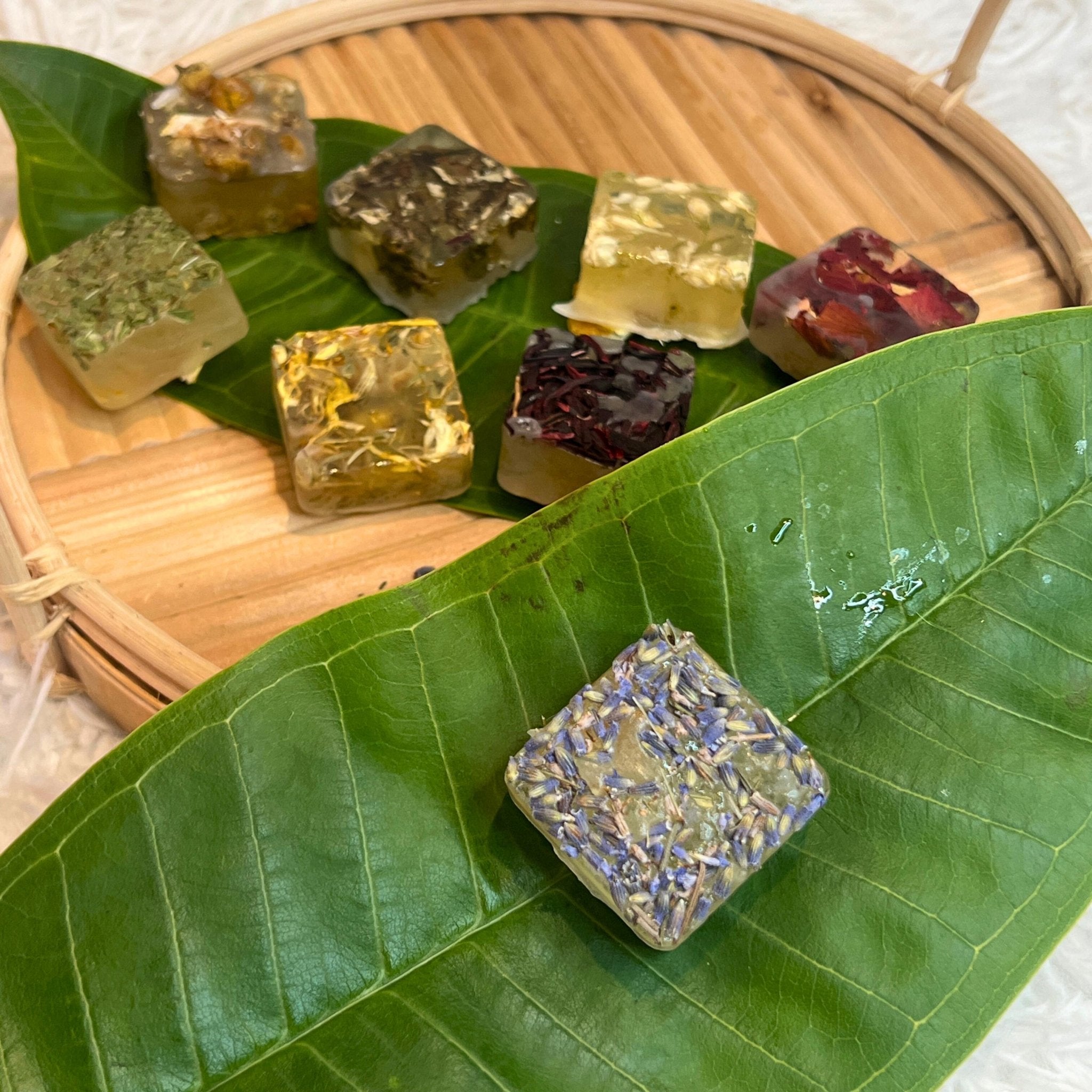 Rose Herbal Tea Bombs, Floral Tea Sugar Candy Cubes Beverage Sweetener - Winterberry Hearth