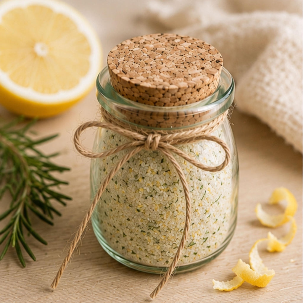 Rosemary Citrus Salt, Handcrafted Herb Seasoning Blend, Seafood Garnish - Winterberry Hearth