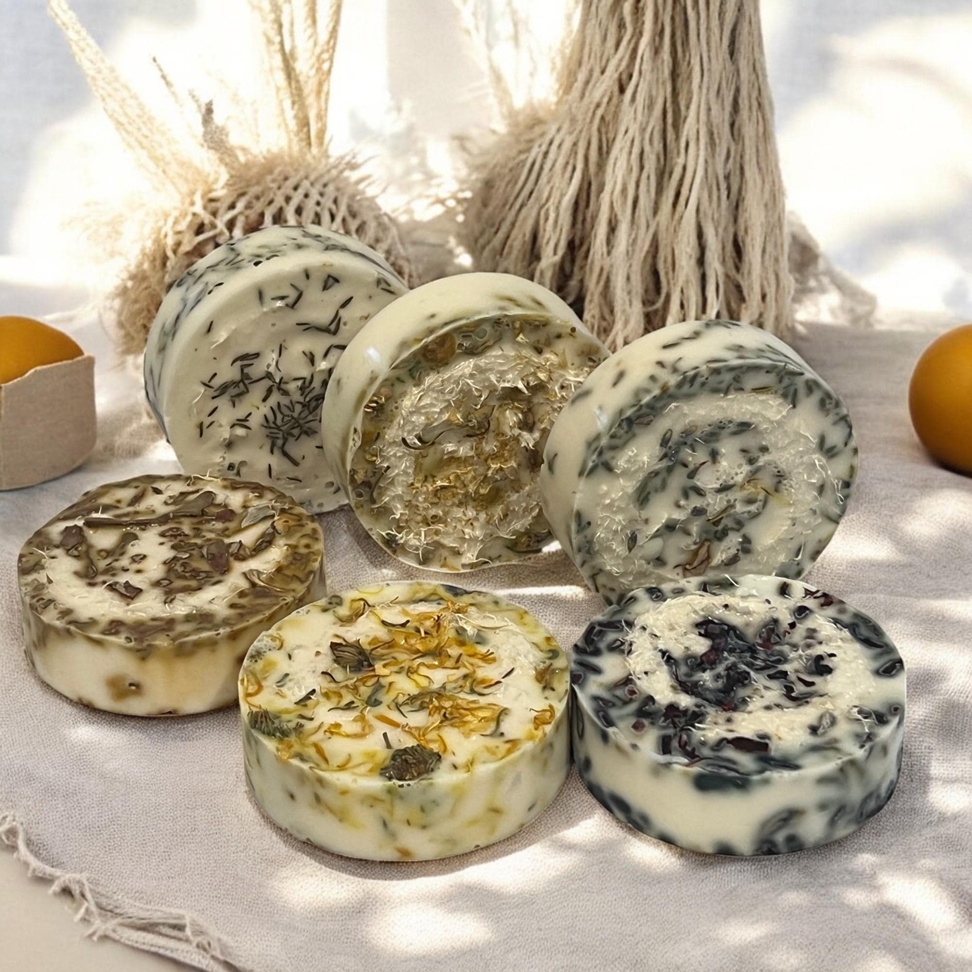 Rosemary Goat's Milk Loofah Soap: Exfoliating Herbal Spa Bar - Winterberry Hearth