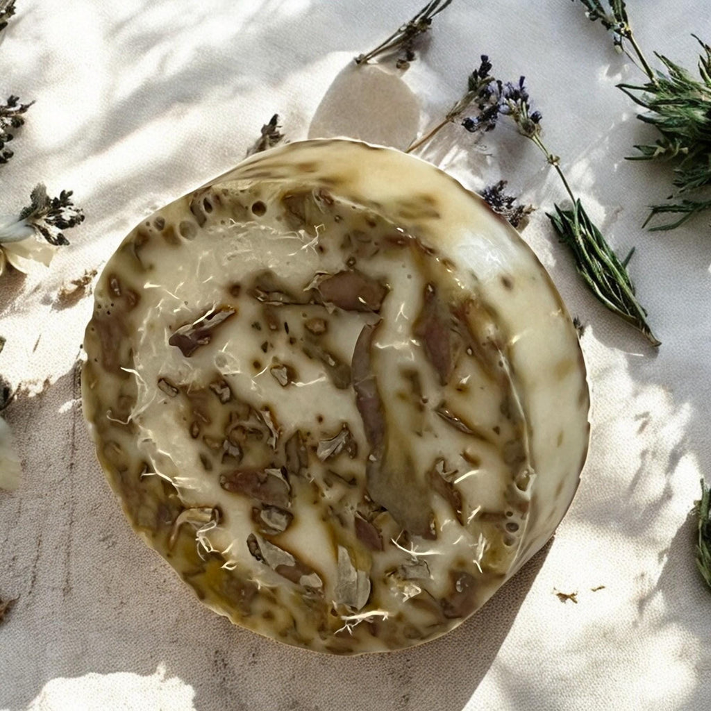 Sage & Goat Milk Loofah Soap: Exfoliating Herbal Bath Bar - Winterberry Hearth