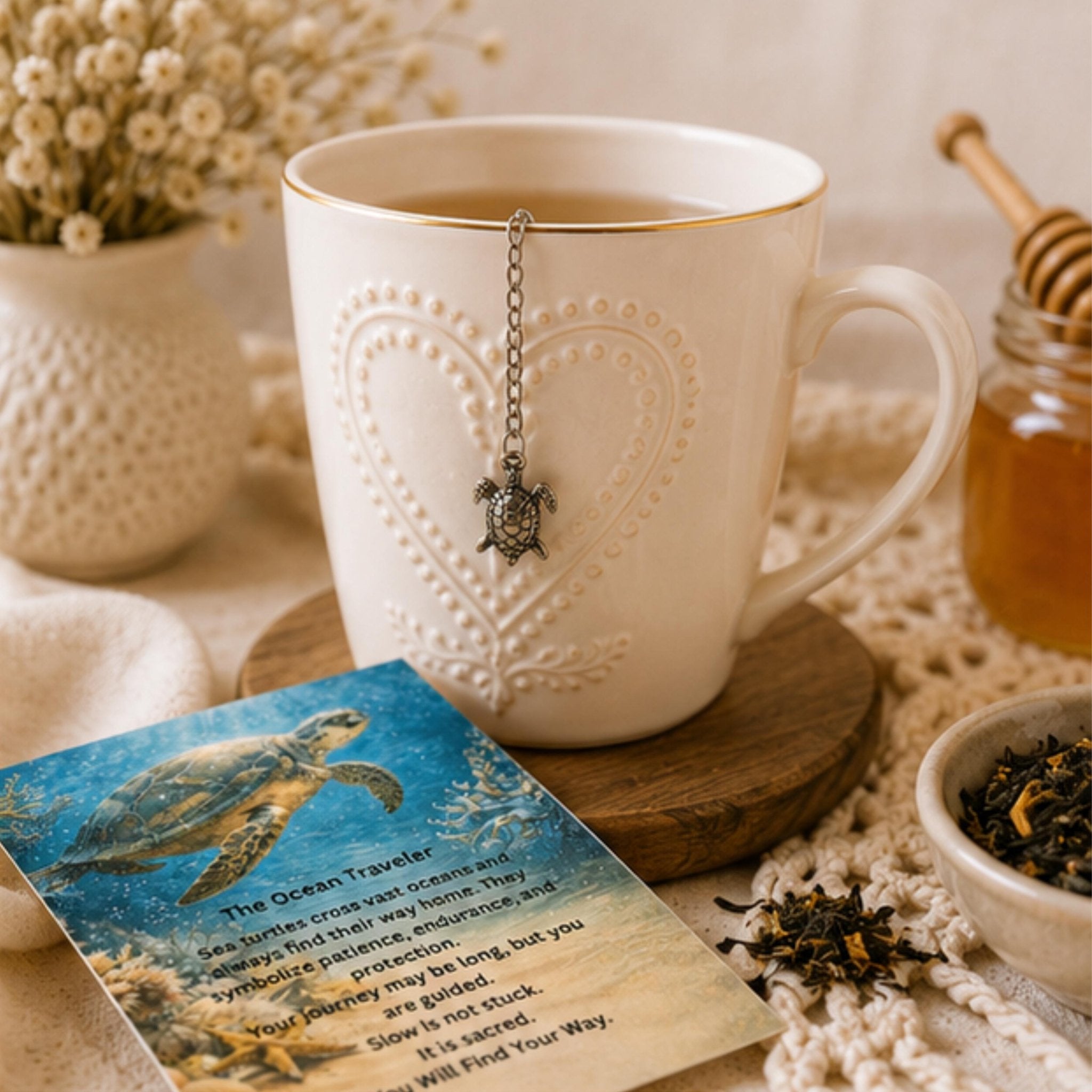 Sea Turtle Tea Steeper, Loose Leaf Herb Infuser, Coastal Gift - Winterberry Hearth