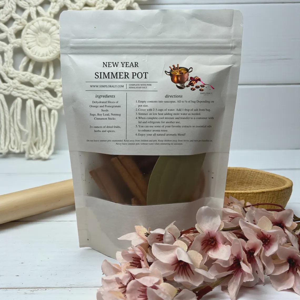 Slow Living Aromatherapy Simmer Pot Mix: Botanical Stovetop Potpourri Blend - Winterberry Hearth