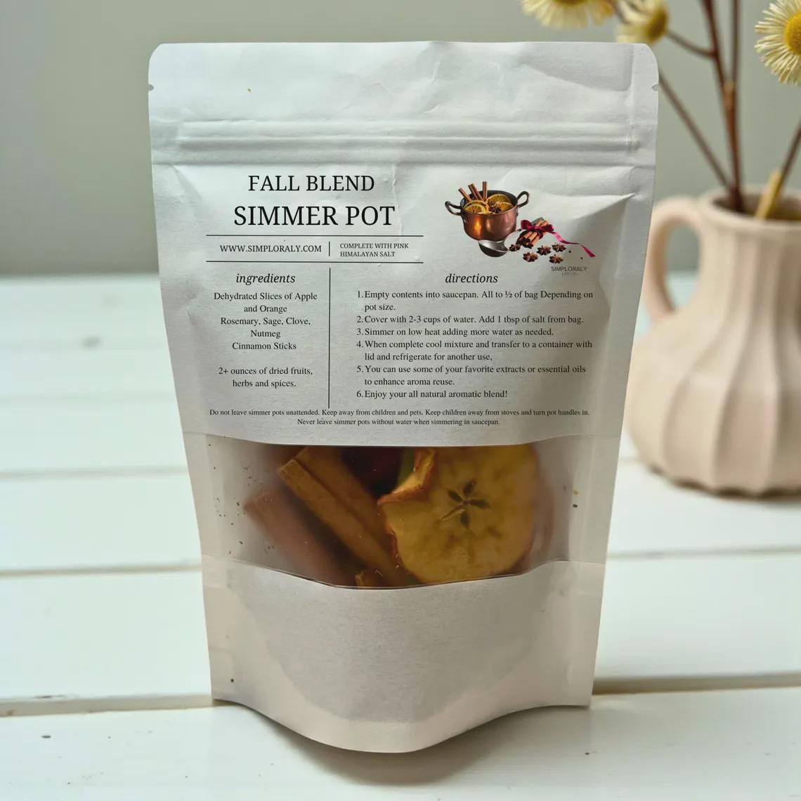 Slow Living Aromatherapy Simmer Pot Mix: Botanical Stovetop Potpourri Blend - Winterberry Hearth