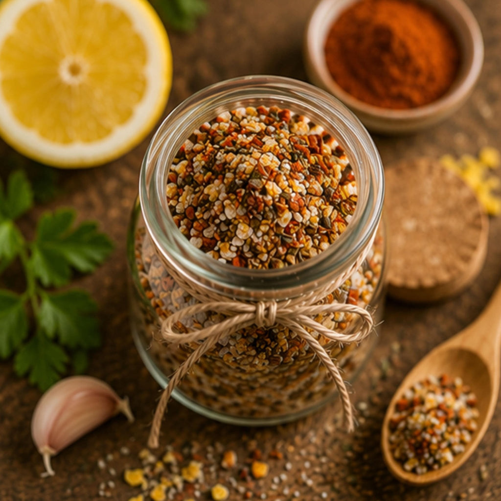 Smoked Citrus Pepper Salt, Steak Seasoning, Seafood Dry Marinade, Vegetable Topping, Gourmet Kitchen Gift - Winterberry Hearth