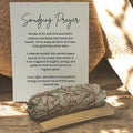 Smudging Prayer Card with Sage and Palo Santo, Spiritual Cleansing Ritual Kit for Meditation - Winterberry Hearth