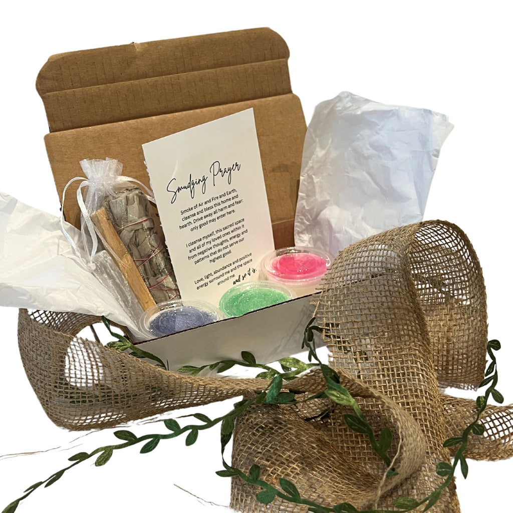 Spiritual Gift Box: Sage, Selenite, Palo Santo & Crystal Wax Melts - Winterberry Hearth