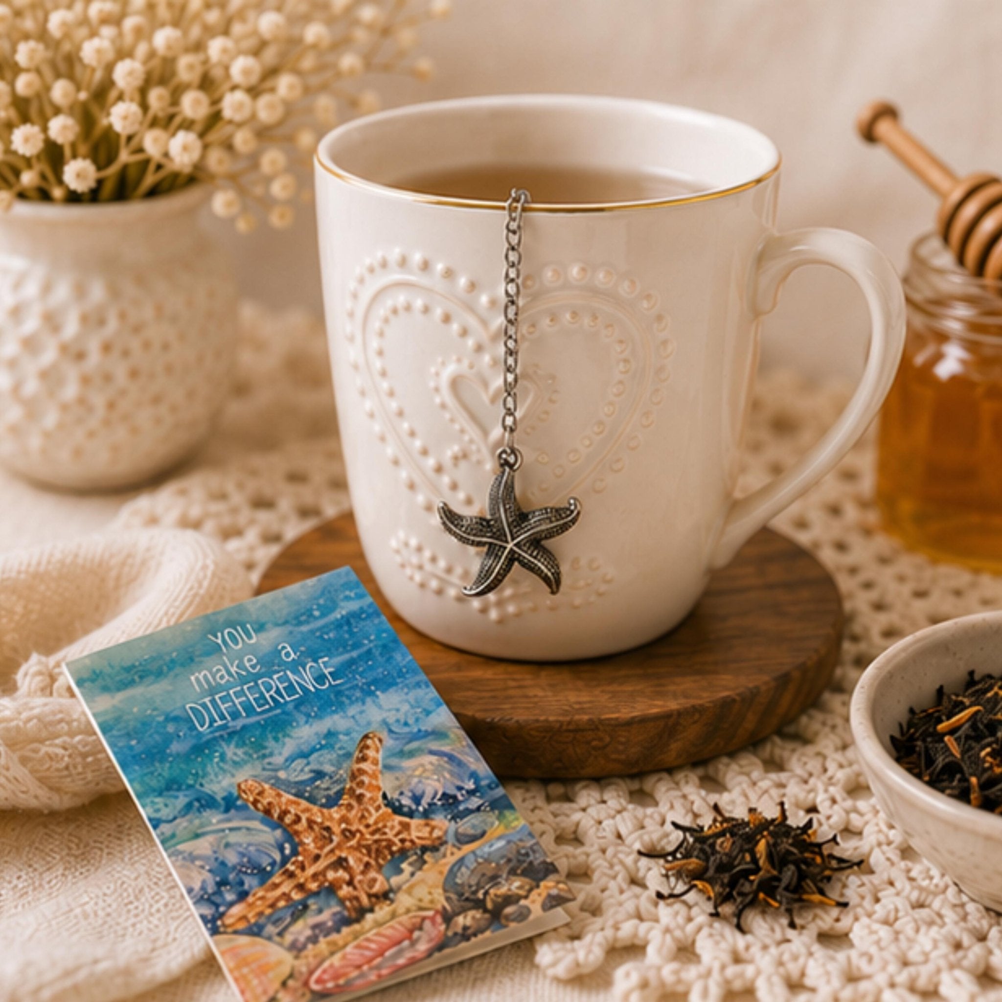 Starfish Herbal Tea Filter, Stainless-Steel Loose-Leaf Tea Infuser - Winterberry Hearth