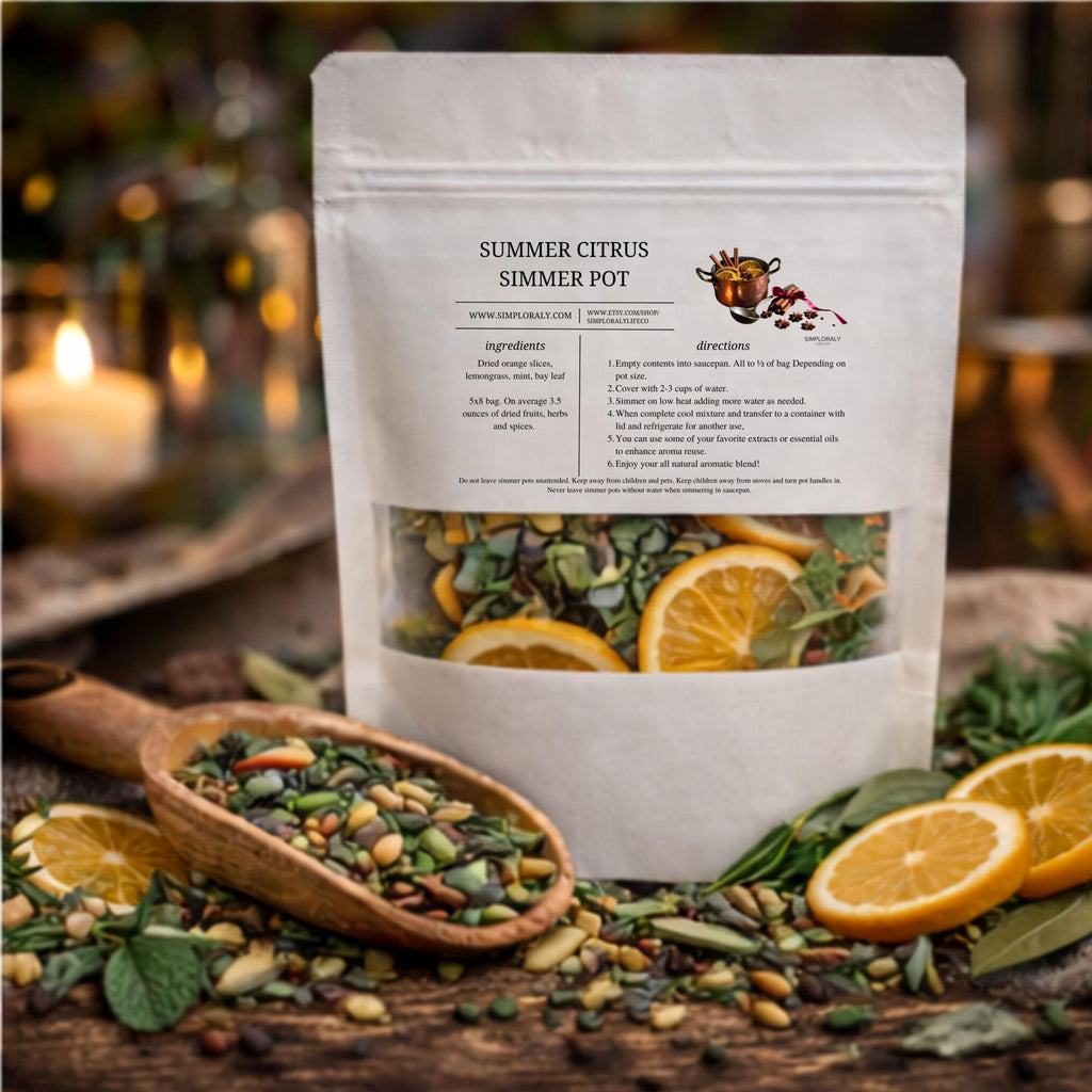 Summer Citrus Grove Simmer Pot, Orange Mint Stovetop Potpourri, Fresh Home Fragrance - Winterberry Hearth