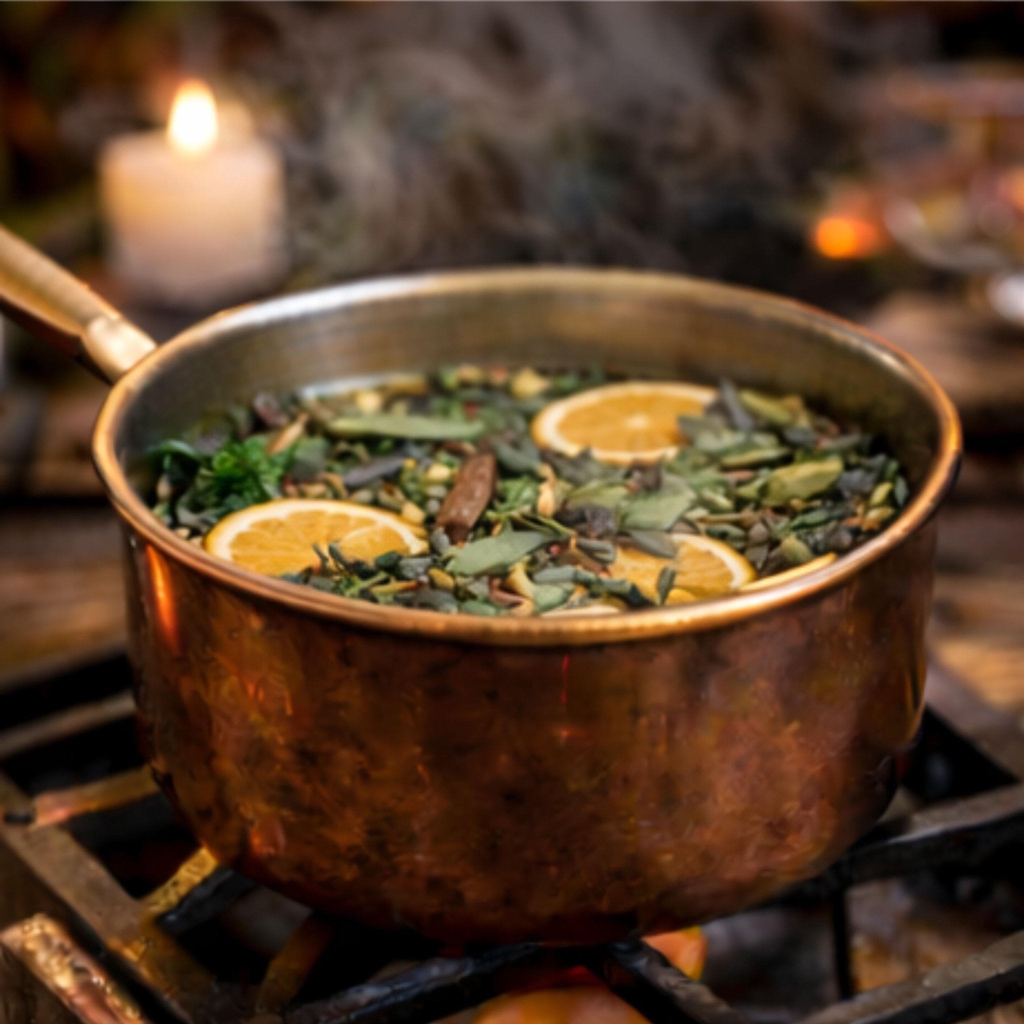 Summer Citrus Grove Simmer Pot, Orange Mint Stovetop Potpourri, Fresh Home Fragrance - Winterberry Hearth