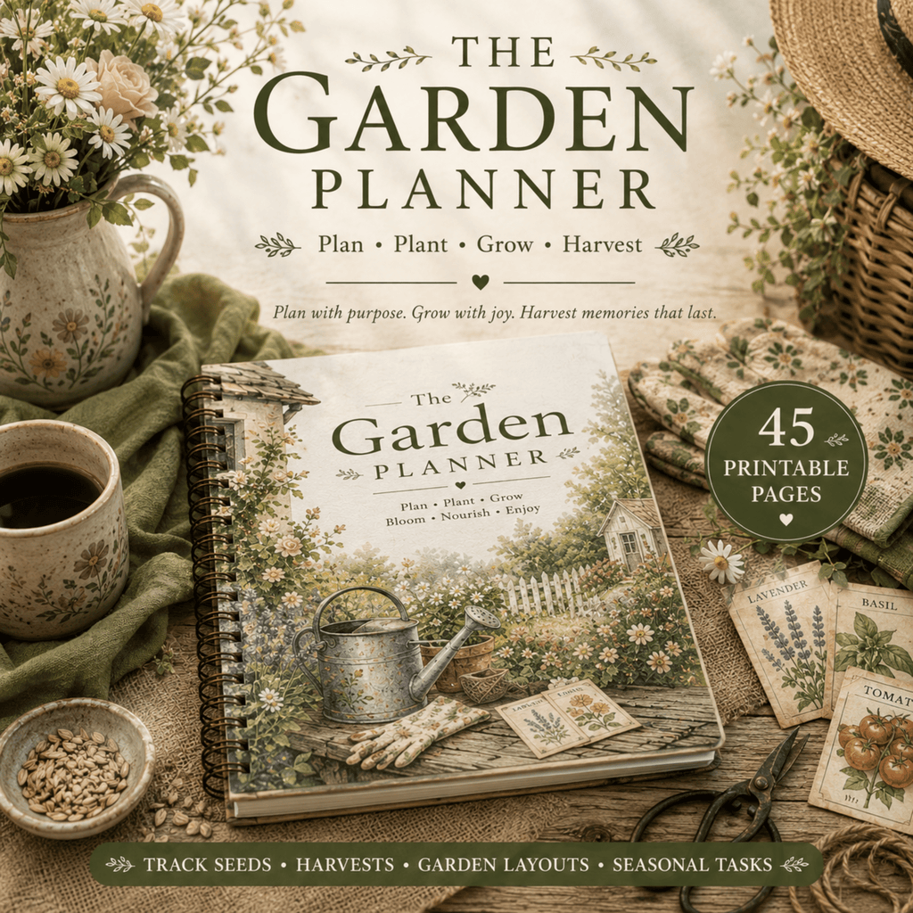 The Cottage Garden Planner, Fruit & Vegetable Seed Harvest Tracker, Homestead Gardening Journal - Winterberry Hearth