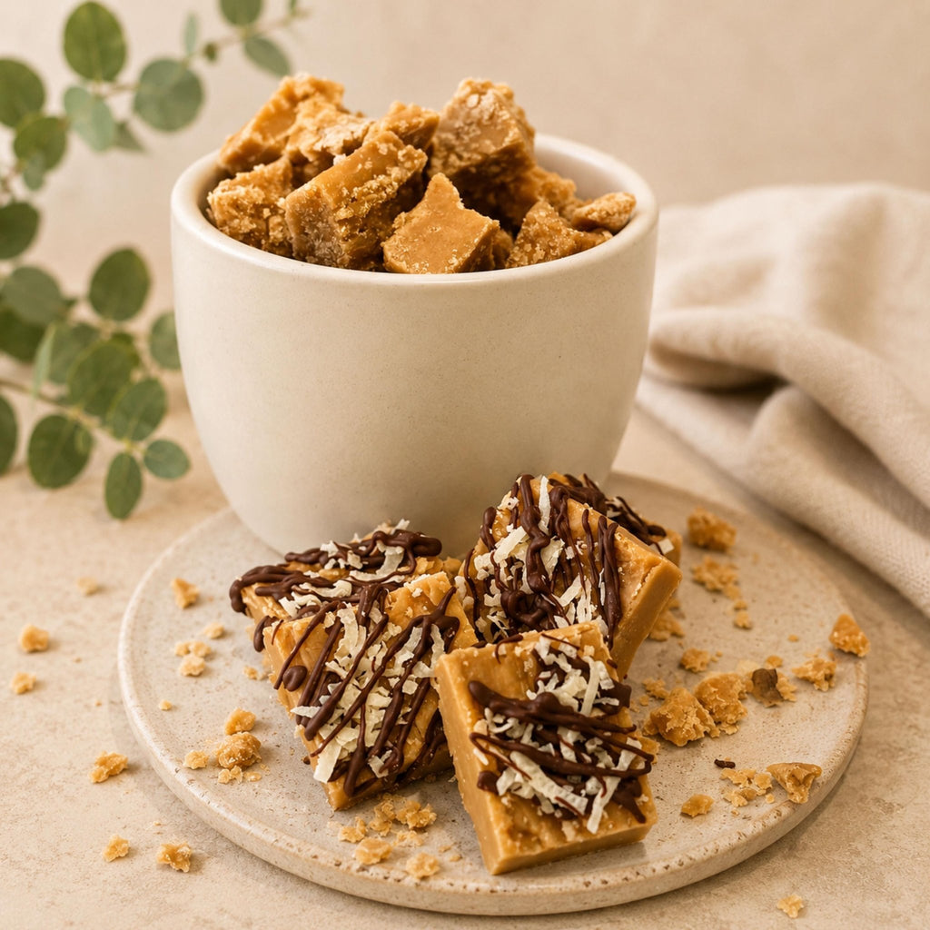 Toasted Coconut Brown Sugar Candy: Chocolate Fudge - Winterberry Hearth