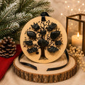 Tourmaline Crystal Wood Tree of Life Christmas Ornament - Winterberry Hearth