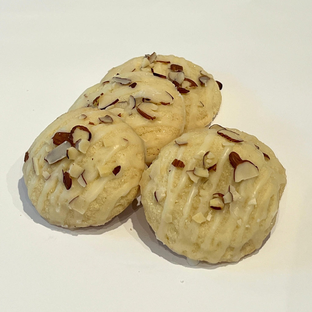 Vanilla Almond Sugar Cookies, Maple Glaze Toasted Almond Topping, Gourmet Homemade Bakery Tea Cakes - Winterberry Hearth