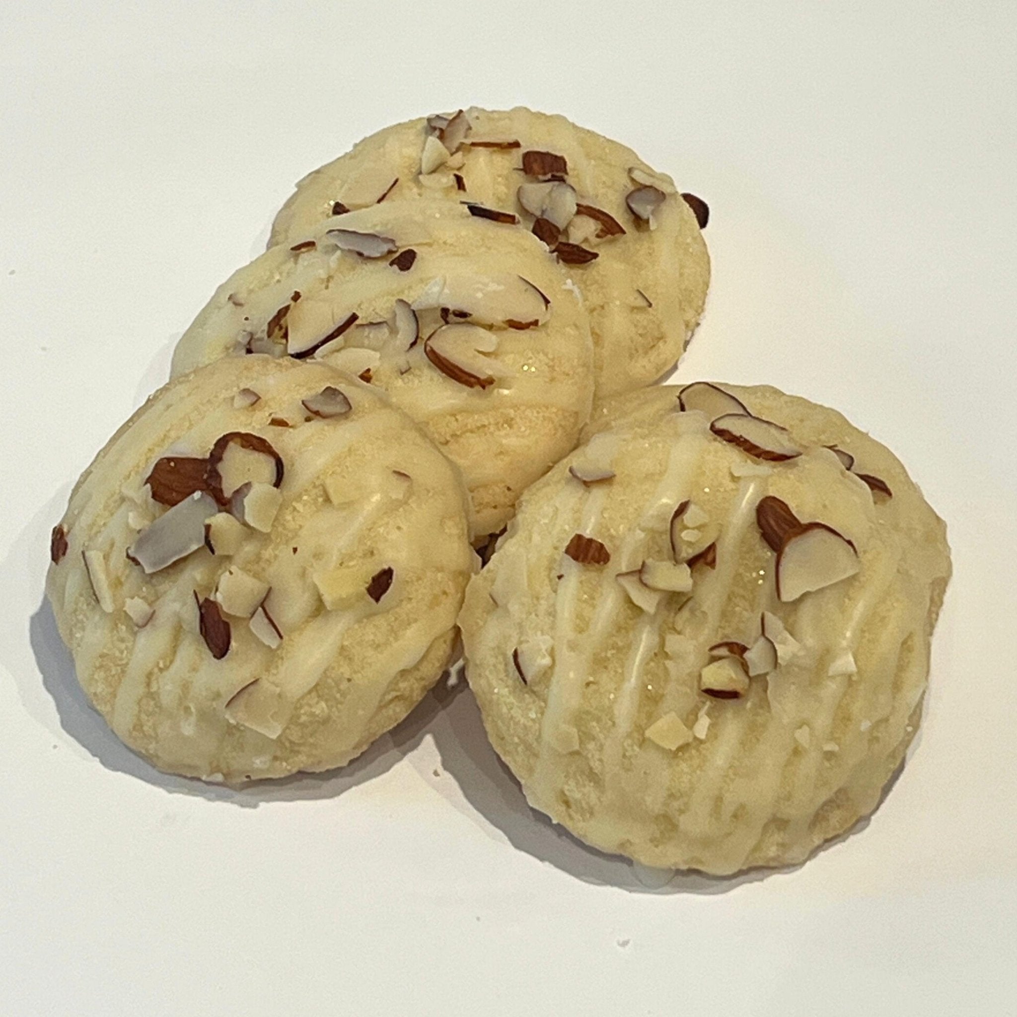 Vanilla Almond Sugar Cookies, Maple Glaze Toasted Almond Topping, Gourmet Homemade Bakery Tea Cakes - Winterberry Hearth