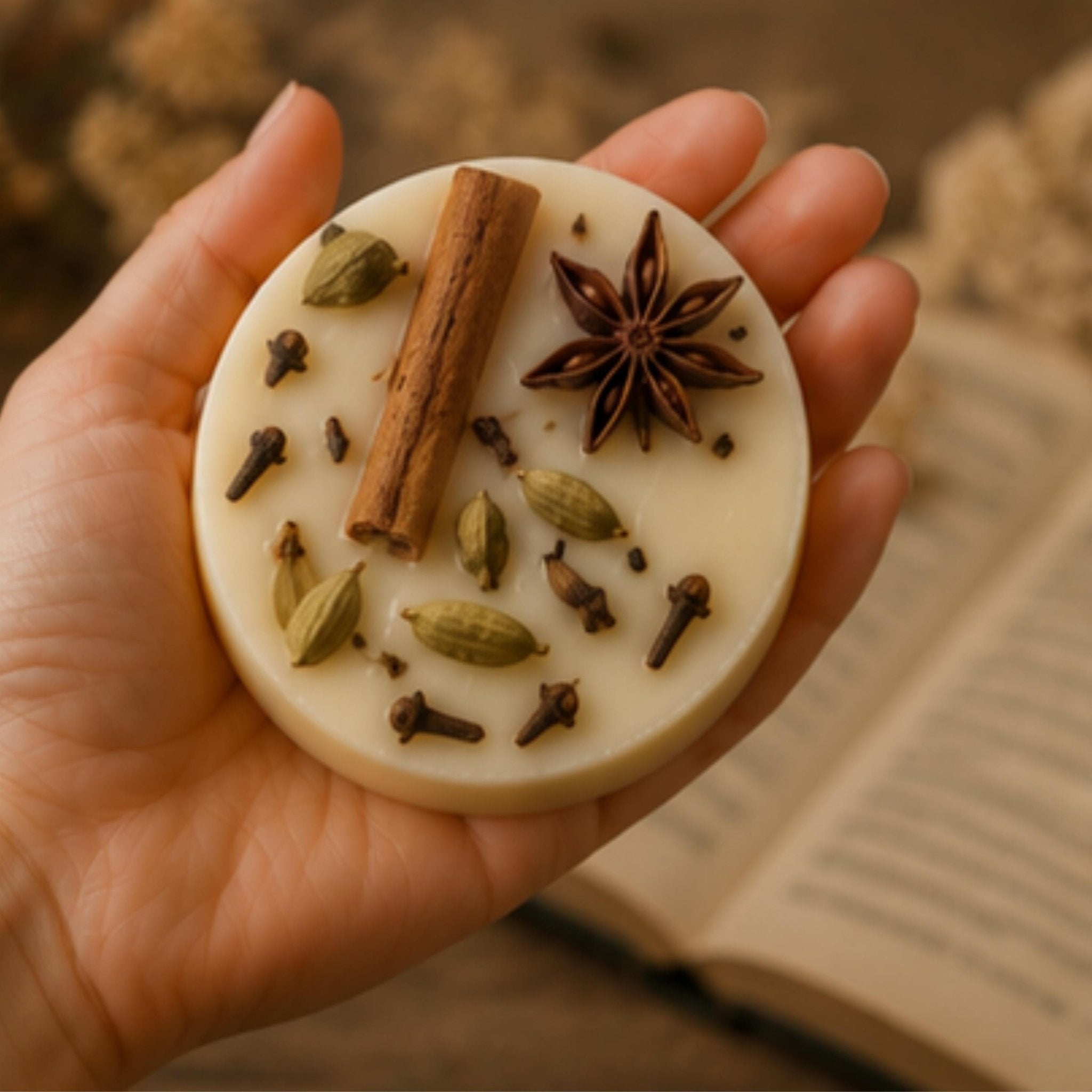 Vanilla Chai Wickless Candle Melt, Soy Wax Tart, Spiced Comfort Aroma - Winterberry Hearth