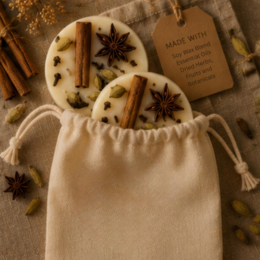 Vanilla Chai Wickless Candle Melt, Soy Wax Tart, Spiced Comfort Aroma - Winterberry Hearth