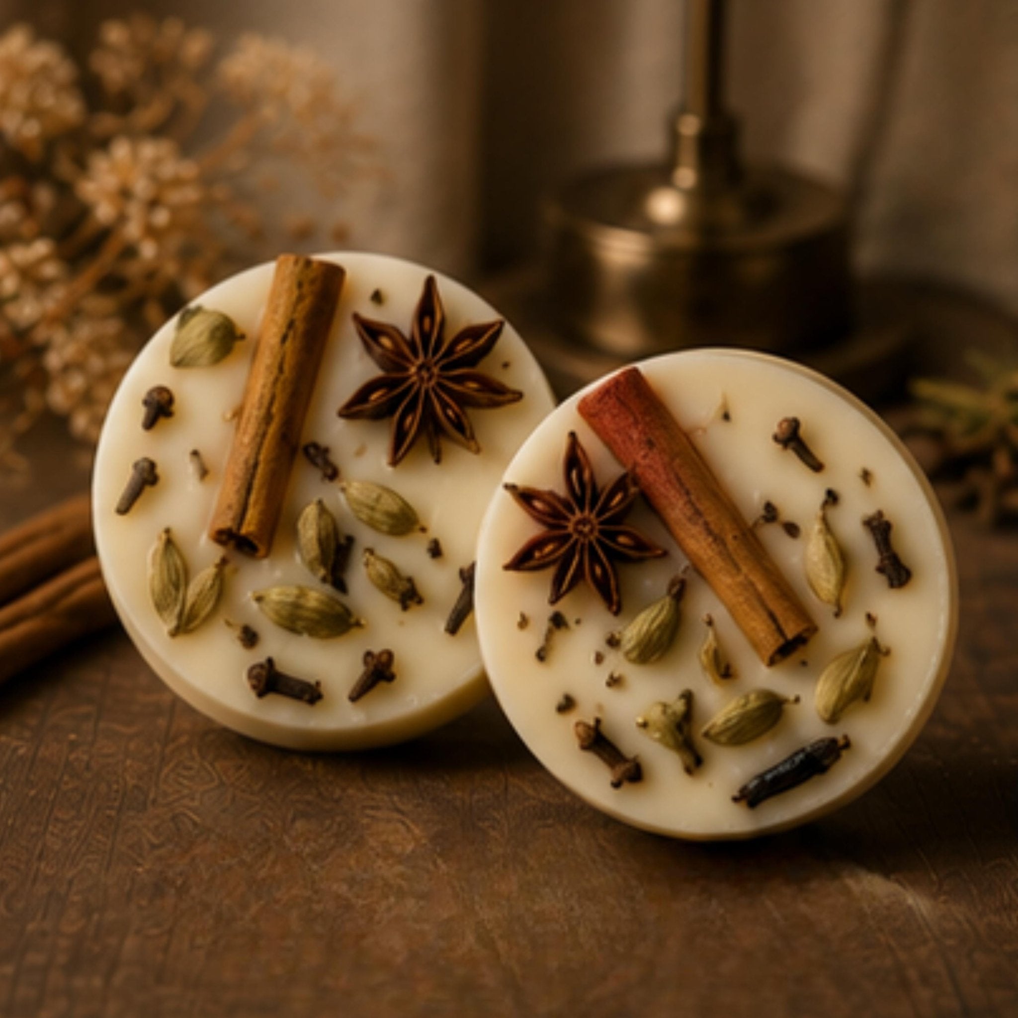 Vanilla Chai Wickless Candle Melt, Soy Wax Tart, Spiced Comfort Aroma - Winterberry Hearth