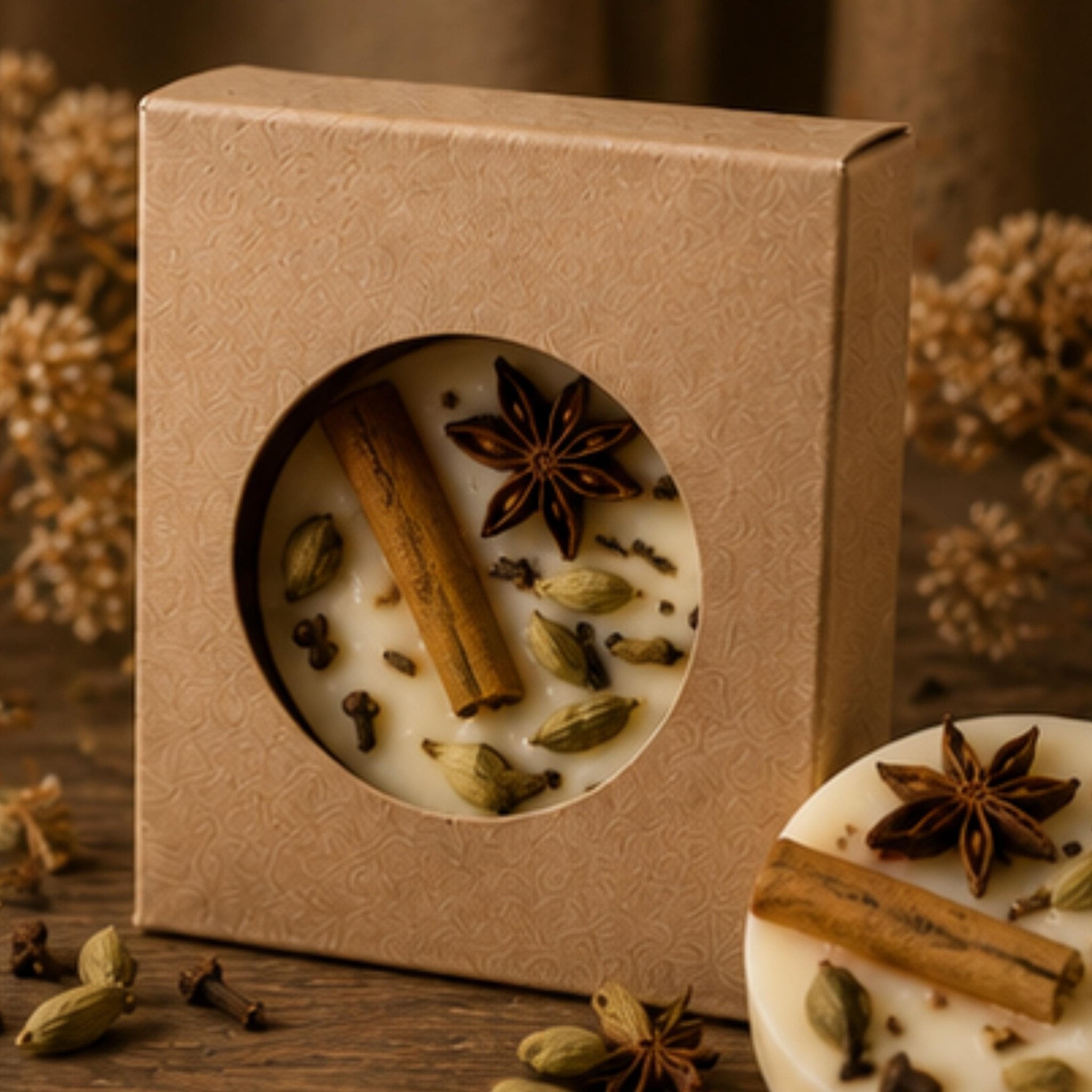 Vanilla Chai Wickless Candle Melt, Soy Wax Tart, Spiced Comfort Aroma - Winterberry Hearth