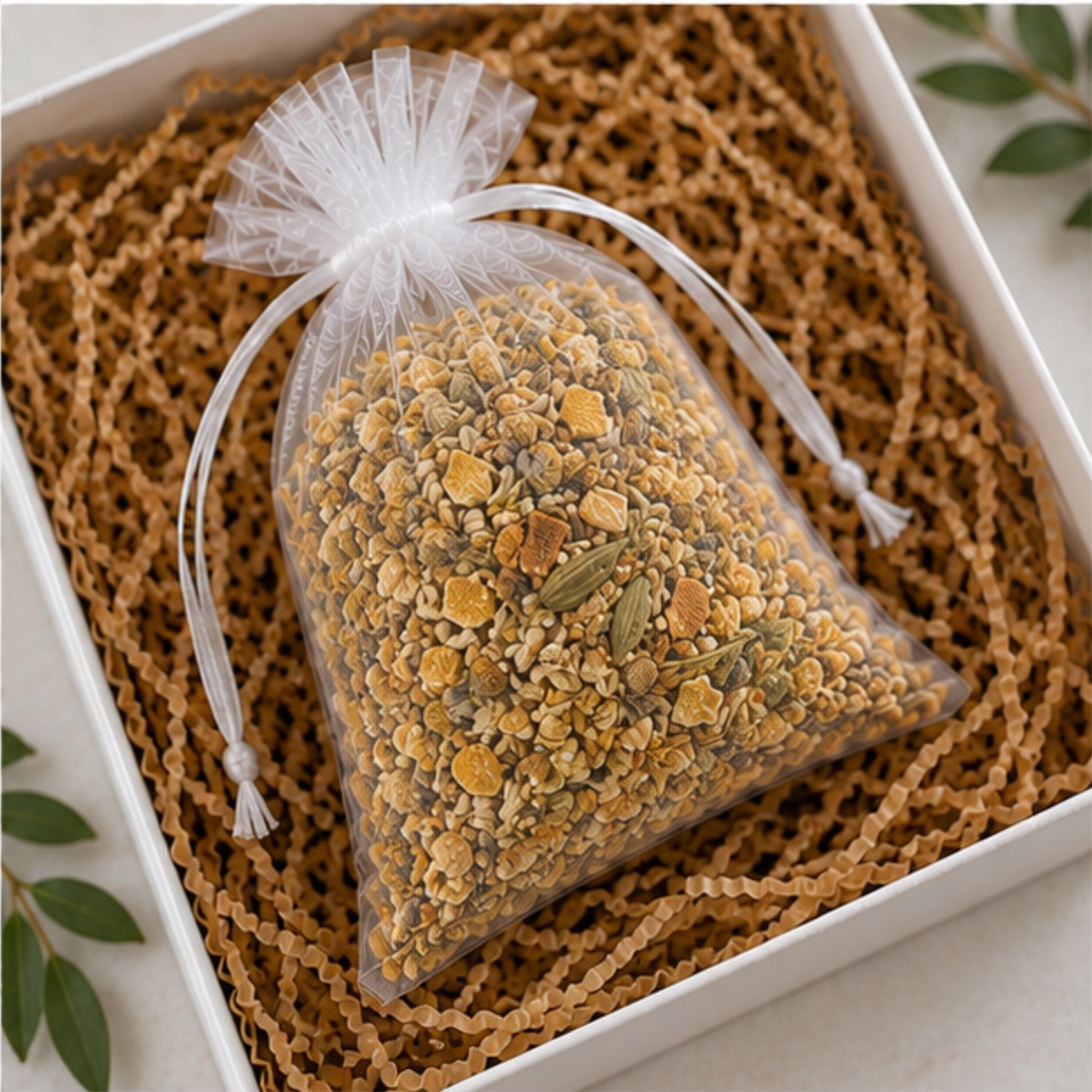 Warm Citrus Home Fragrance Sachet, Candlelit Comfort Aromatherapy, Orange Cardamom, Cozy Botanical Gift - Winterberry Hearth
