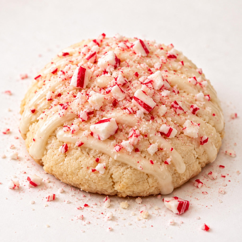 White Chocolate Peppermint Cookies, Christmas Tea Cakes, Festive Dessert, Holiday Treat Gift - Winterberry Hearth