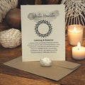 White Howlite Crystal Meaning Card with Tumbled Stone: Meditation Aid - Winterberry Hearth