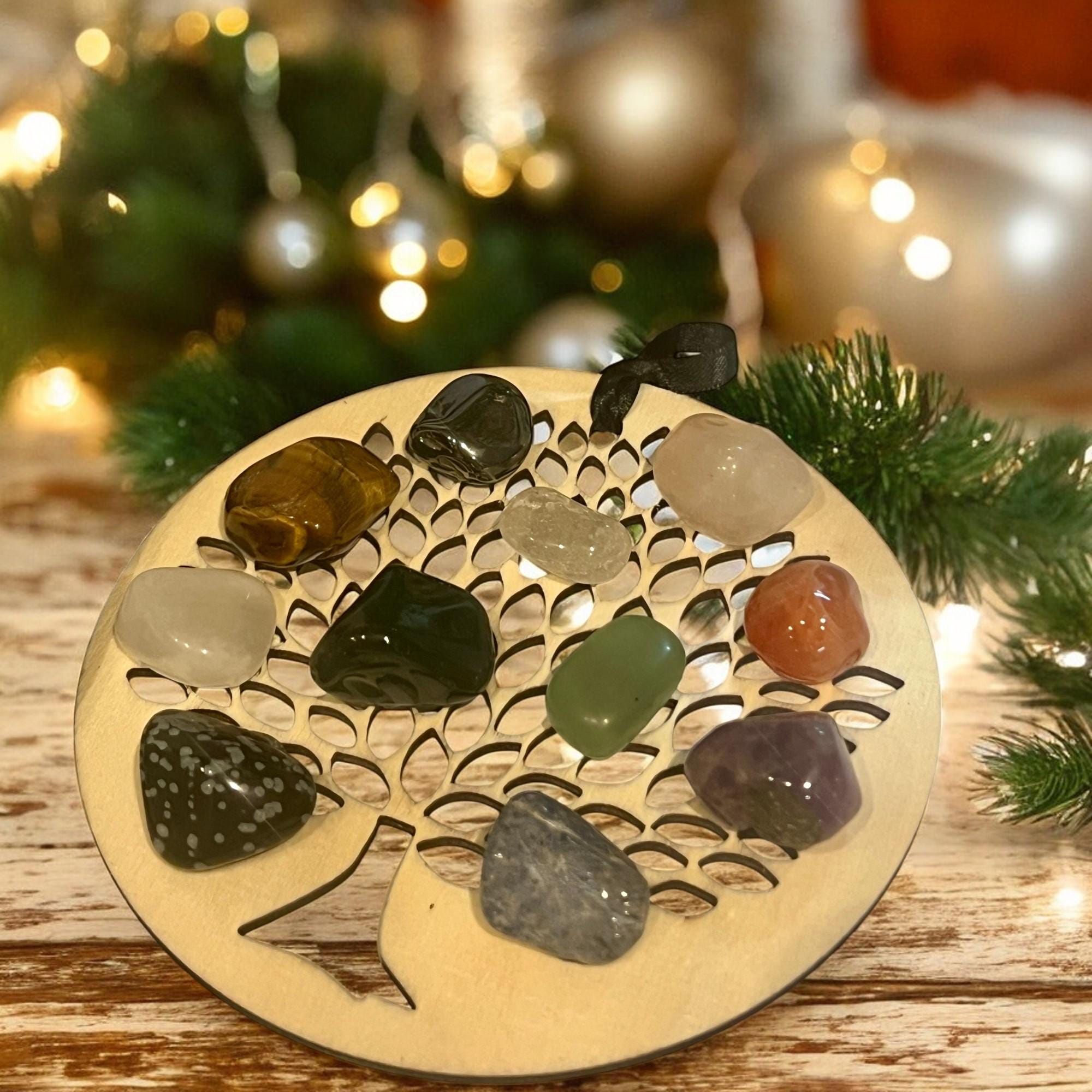 Wood Engraved Tree of Life Christmas Ornament: Sacred Symbol Healing - Winterberry Hearth