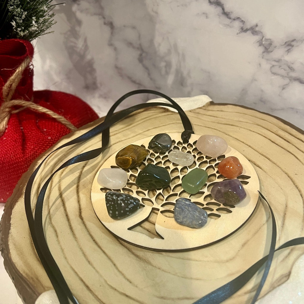 Wood Engraved Tree of Life Christmas Ornament: Sacred Symbol Healing - Winterberry Hearth