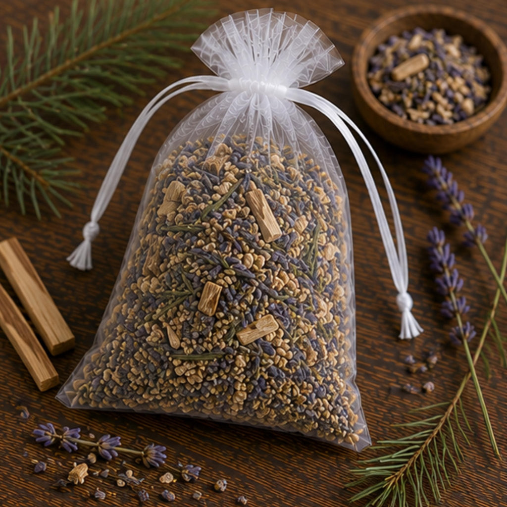 Woodland Lavender Sachet, Pillow Sachet, Natural Home, Snowy Evening Pine & Palo Santo, Cozy Gift - Winterberry Hearth