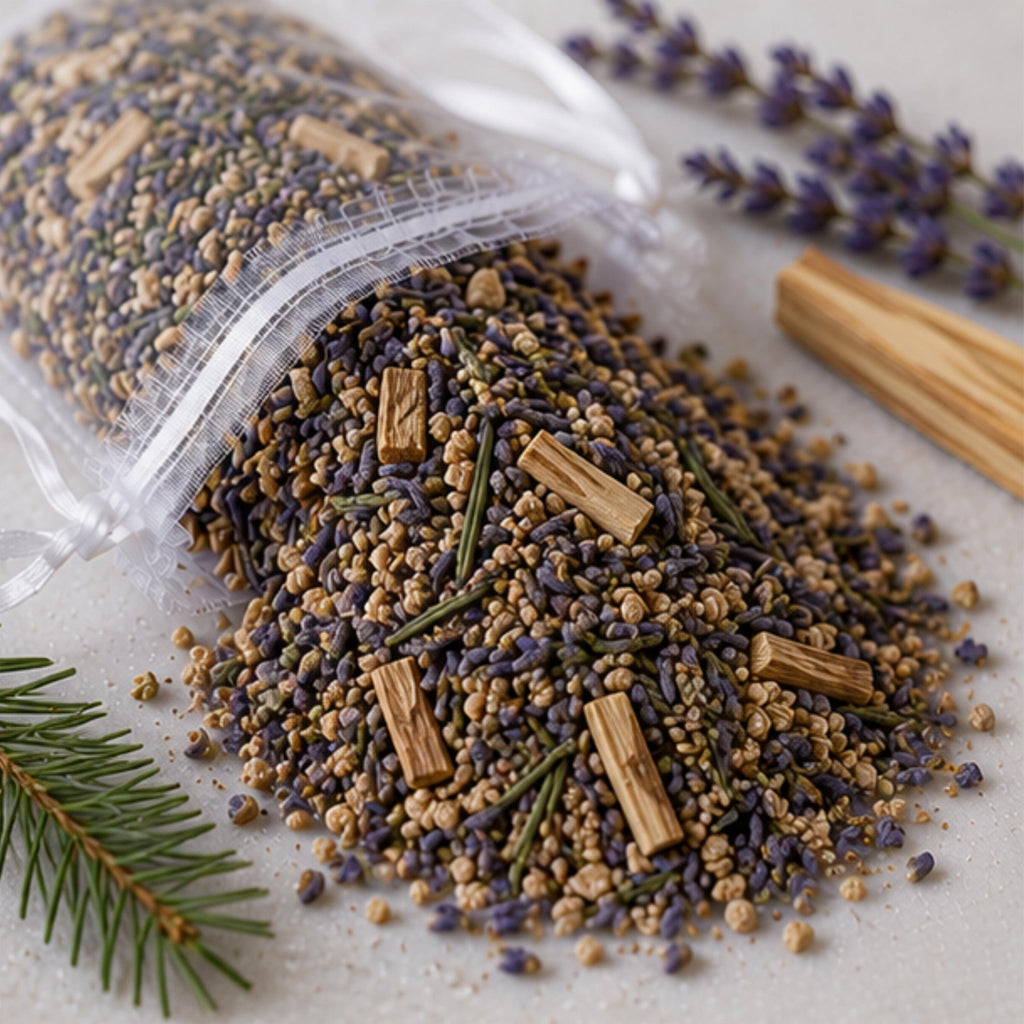 Woodland Lavender Sachet, Pillow Sachet, Natural Home, Snowy Evening Pine & Palo Santo, Cozy Gift - Winterberry Hearth