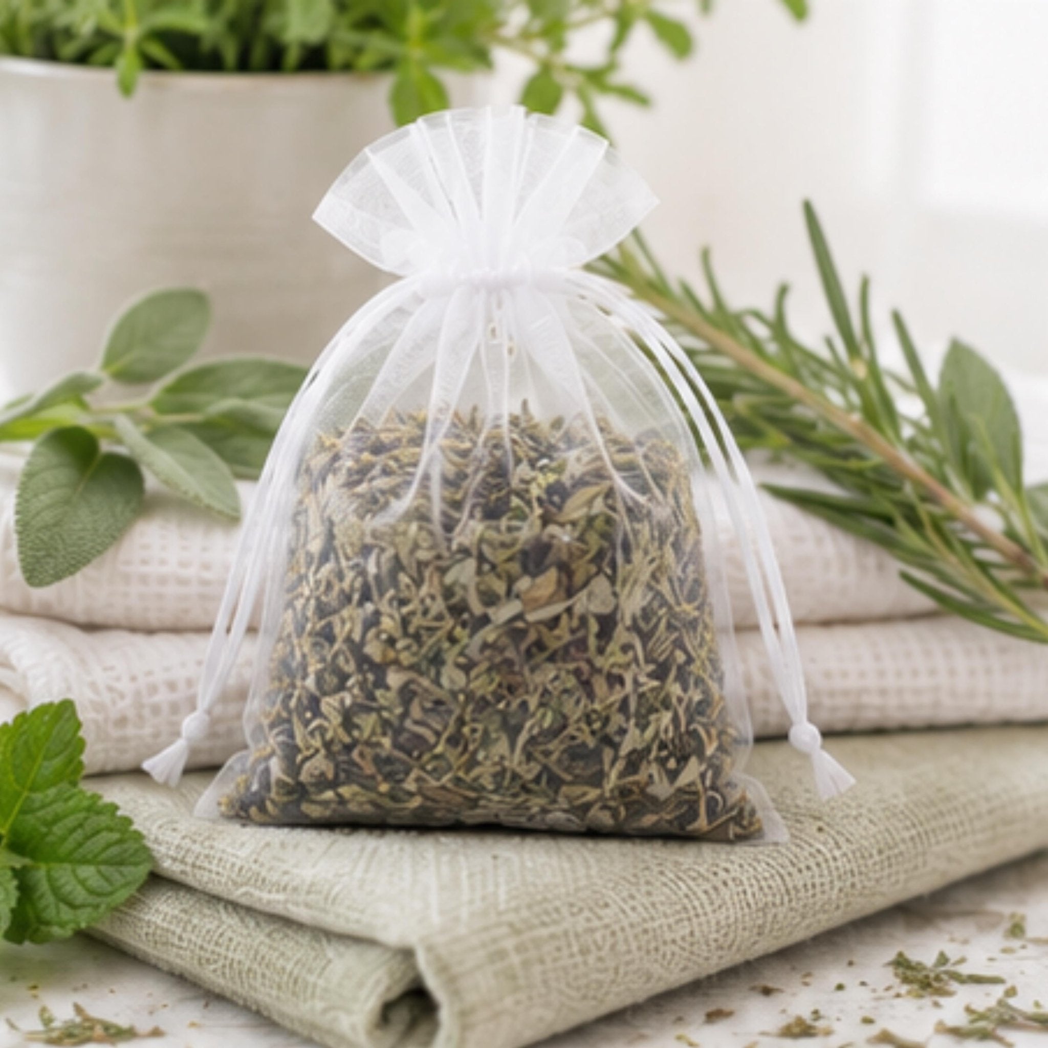 Woodland Walk Sachet, Pine & Juniper Aroma Pouch, Botanical Drawer Freshener, Herbal Home Fragrance - Winterberry Hearth