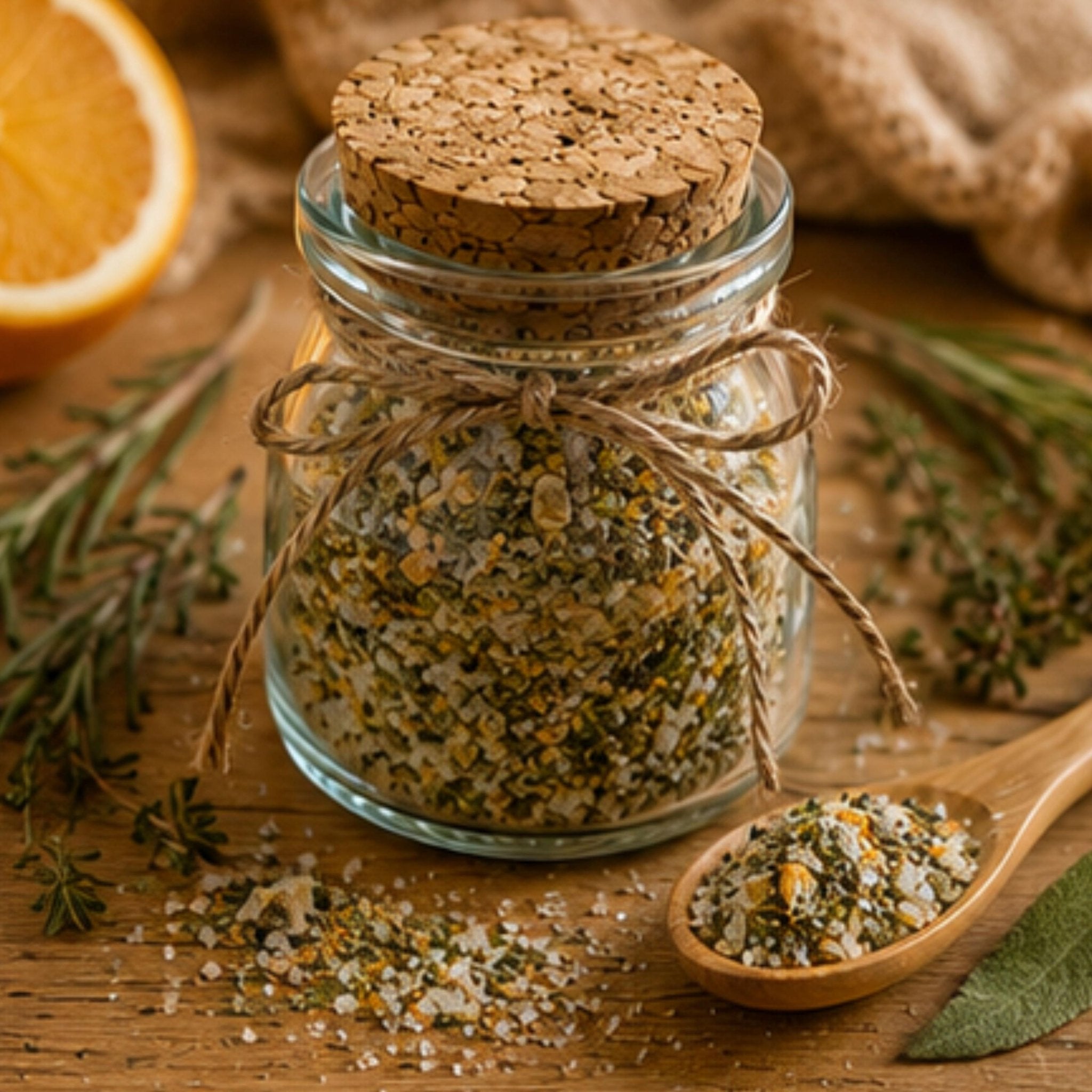 Yuletide Citrus Herb Salt, Cooking Seasoning, Bread Dip Mix, Vegetable Garnish, Gourmet Finishing Salt - Winterberry Hearth