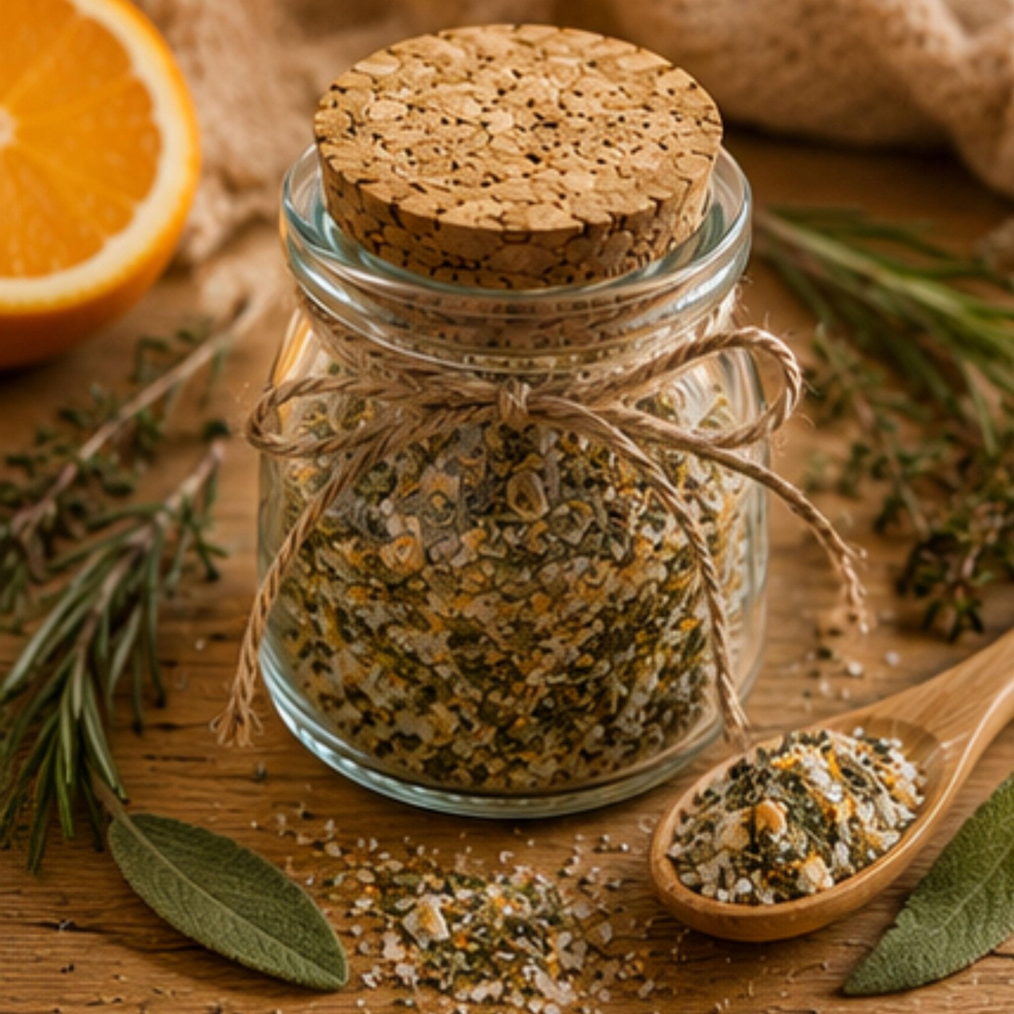 Yuletide Citrus Herb Salt, Cooking Seasoning, Bread Dip Mix, Vegetable Garnish, Gourmet Finishing Salt - Winterberry Hearth