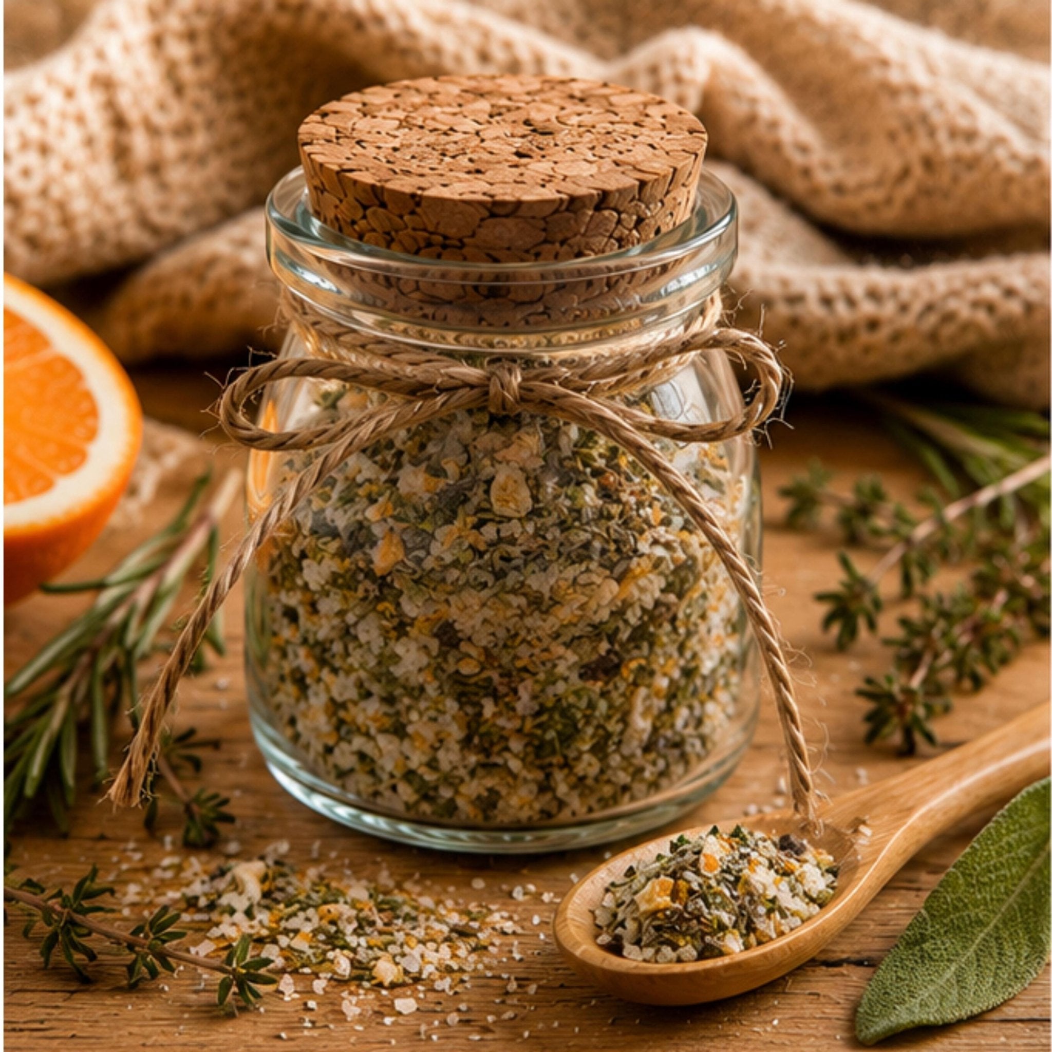 Yuletide Citrus Herb Salt, Cooking Seasoning, Bread Dip Mix, Vegetable Garnish, Gourmet Finishing Salt - Winterberry Hearth