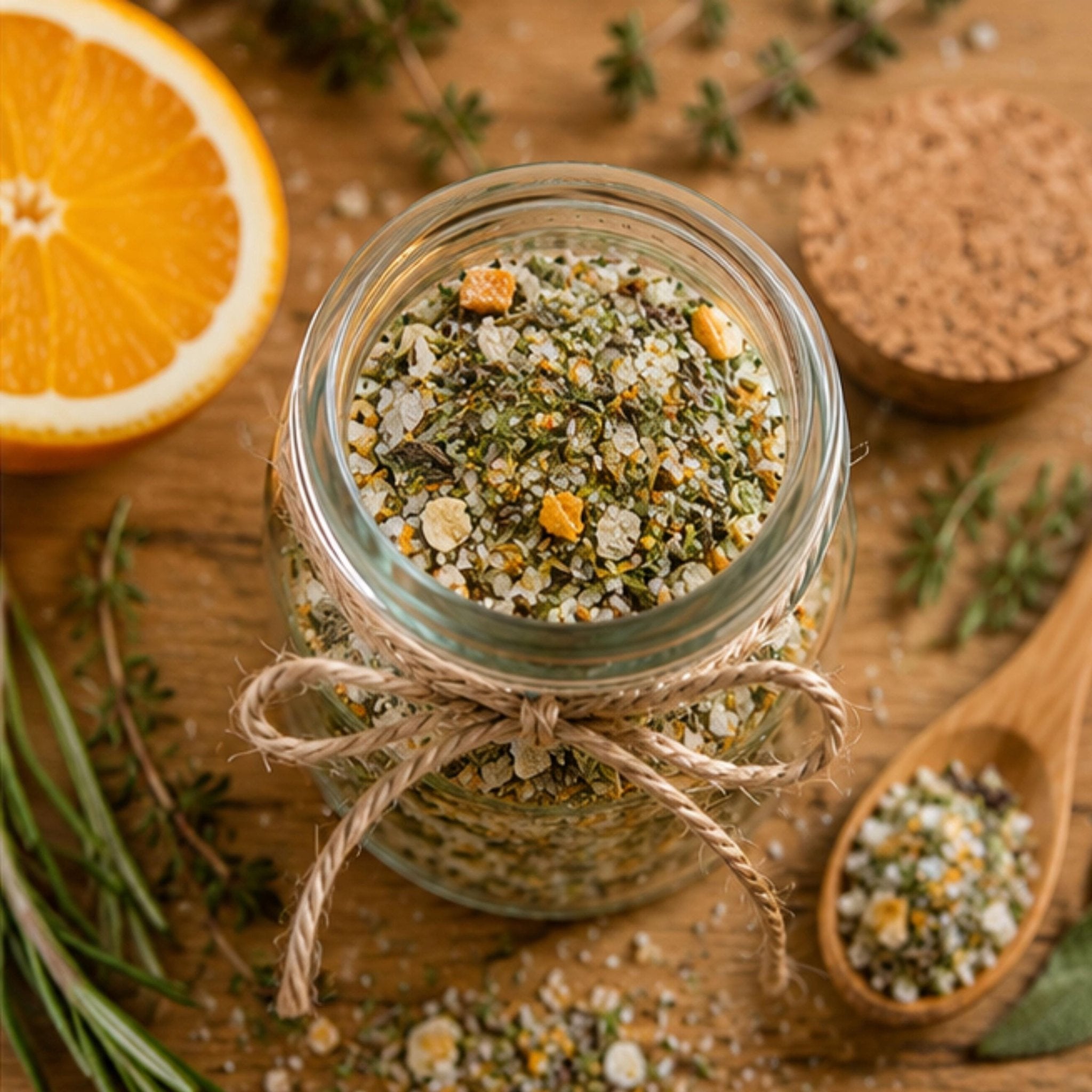 Yuletide Citrus Herb Salt, Cooking Seasoning, Bread Dip Mix, Vegetable Garnish, Gourmet Finishing Salt - Winterberry Hearth